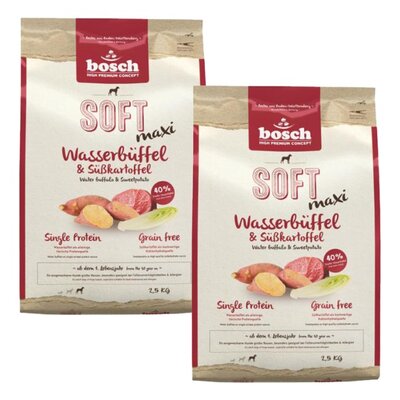 Karma dla psa BOSCH Soft Maxi Bawół wodny i bataty 2 x 2.5 kg