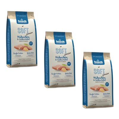 Karma dla psa BOSCH Soft Junior Kurczak z batatami 3 x 12.5 kg