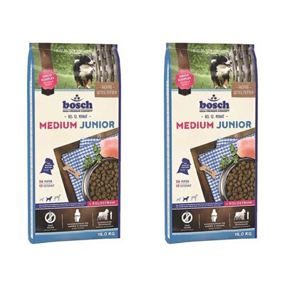 Karma dla psa BOSCH Medium Junior Drób 2 x 15 kg