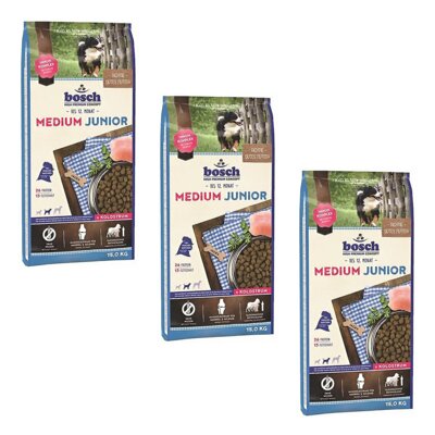 Karma dla psa BOSCH Medium Junior Drób 3 x 15 kg