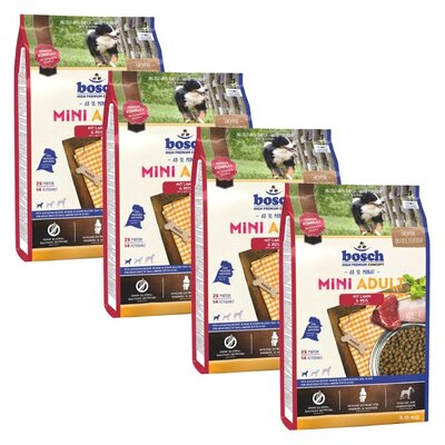 Karma dla psa BOSCH Mini Adult Jagnięcina z ryżem 4 x 3 kg