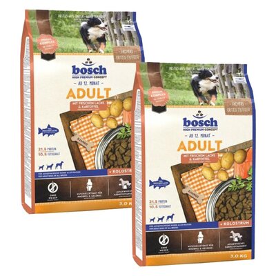 Karma dla psa BOSCH Adult Łosoś z ziemniakami 2 x 3 kg