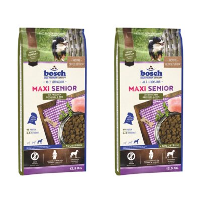 Karma dla psa BOSCH Maxi Senior Drób z ryżem 2 x 12.5 kg