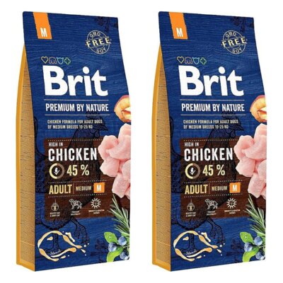 Karma dla psa BRIT Premium By Nature Kurczak 2 x 15 kg