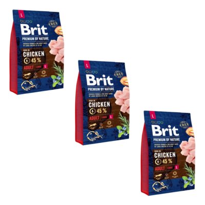 Karma dla psa BRIT Premium By Nature Large Kurczak 3 x 3 kg
