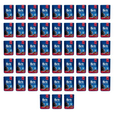 Karma dla kota BRIT Premium Wołowina z groszkiem 48 x 100 g