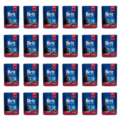 Karma dla kota BRIT Premium Wołowina z groszkiem 24 x 100 g