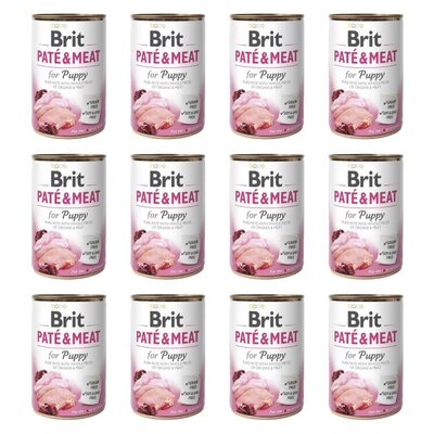 Karma dla psa BRIT Paté & Meat Puppy Kurczak z indykiem 12 x 400 g