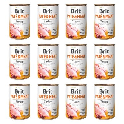 Karma dla psa BRIT Paté & Meat Indyk 12 x 400 g