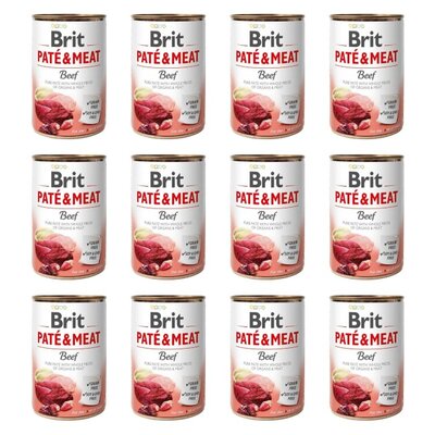 Karma dla psa BRIT Paté & Meat Wołowina 12 x 400 g