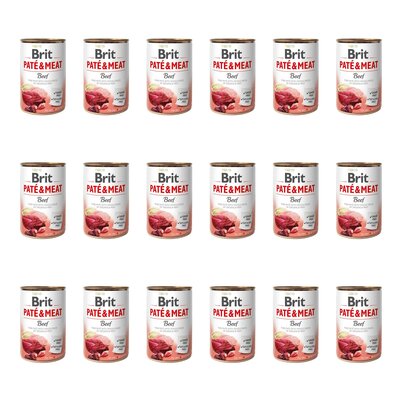 Karma dla psa BRIT Paté & Meat Wołowina 18 x 400 g