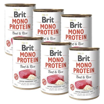 Karma dla psa BRIT Mono Protein Wołowina z ryżem 6 x 400 g