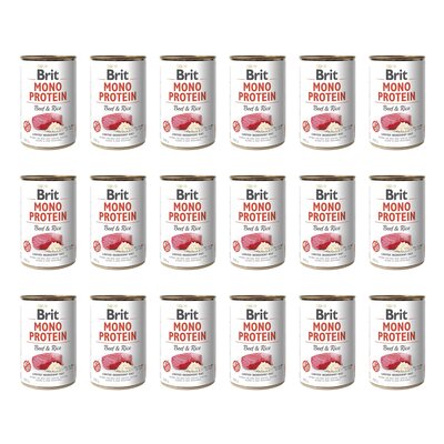 Karma dla psa BRIT Mono Protein Wołowina z ryżem 18 x 400 g