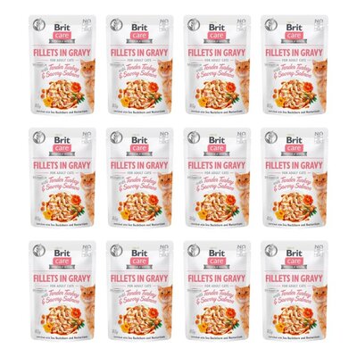 Karma dla kota BRIT Care Fillets In Gravy Indyk z łososiem 12 x 85 g