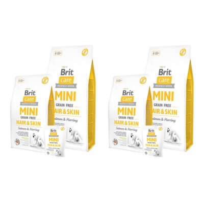 Karma dla psa BRIT Care Mini Hair & Skin Łosoś ze śledziem 2 x 7 kg