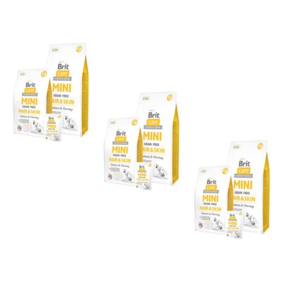 Karma dla psa BRIT Care Mini Hair & Skin Łosoś ze śledziem 3 x 7 kg