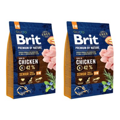 Karma dla psa BRIT Premium By Nature Senior Kurczak 2 x 3 kg