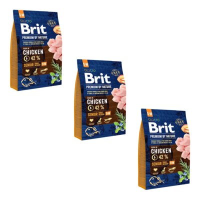Karma dla psa BRIT Premium By Nature Senior Kurczak 3 x 3 kg