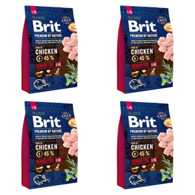 Karma dla psa BRIT Premium by Nature Senior Lagre + extra large Kurczak 4 x 3 kg