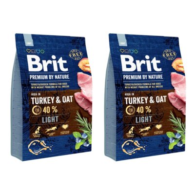 Karma dla psa BRIT Premium By Nature Light Indyk z owsem 2 x 3 kg