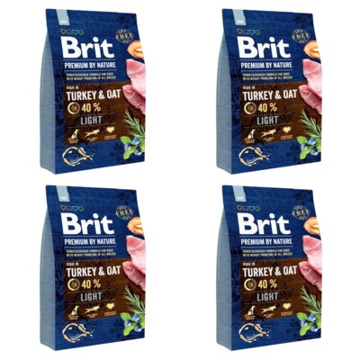 Karma dla psa BRIT Premium By Nature Light Indyk z owsem 4 x 3 kg