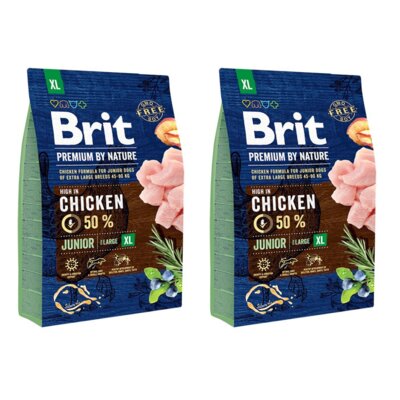 Karma dla psa BRIT Premium By Nature Junior Extra Large Kurczak 2 x 3 kg