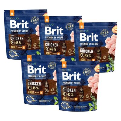 Karma dla psa BRIT Premium By Nature Kurczak 5 x 1 kg
