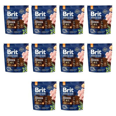 Karma dla psa BRIT Premium By Nature Kurczak 10 x 1 kg