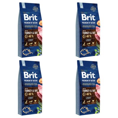 Karma dla psa BRIT Premium By Nature Light Indyk z owsem 4 x 15 kg