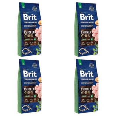 Karma dla psa BRIT Premium By Nature Junior Extra Large Kurczak 4 x 15 kg