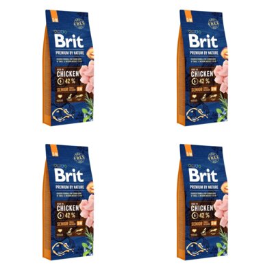 Karma dla psa BRIT Premium By Nature Senior Kurczak 4 x 15 kg