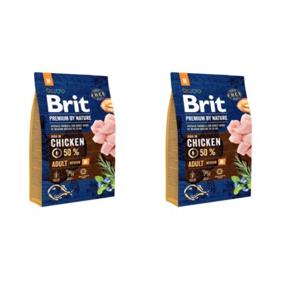 Karma dla psa BRIT Premium By Nature Medium Kurczak 2 x 3 kg