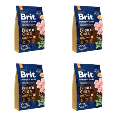 Karma dla psa BRIT Premium By Nature Medium Kurczak 4 x 3 kg