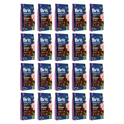 Karma dla psa BRIT Premium by Nature Junior Kurczak 20 x 1 kg
