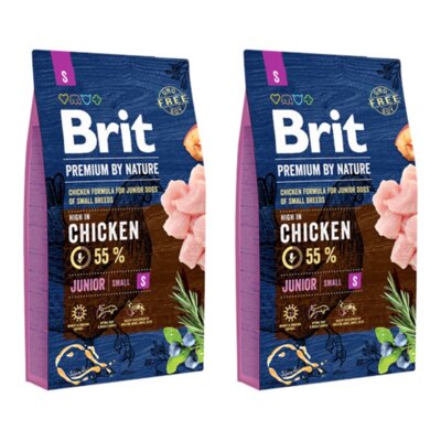 Karma dla psa BRIT Premium By Nature Junior Small Kurczak 2 x 3 kg