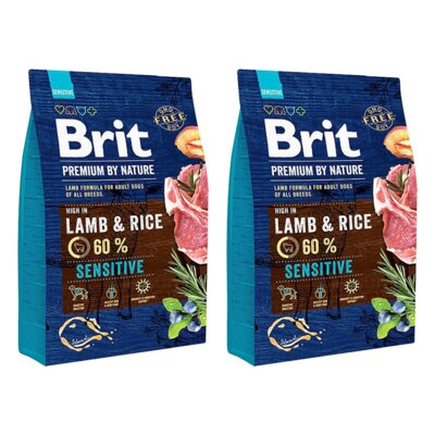 Karma dla psa BRIT Premium By Nature Sensitive Jagnięcina z ryżem 2 x 3 kg