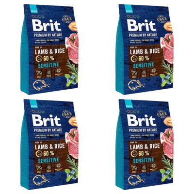 Karma dla psa BRIT Premium By Nature Sensitive Jagnięcina z ryżem 4 x 3 kg