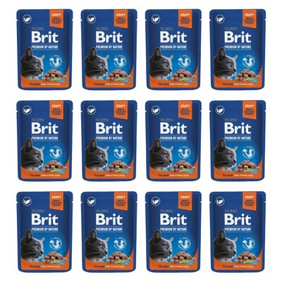 Karma dla kota BRIT Premium By Nature Sterilised Łosoś 12 x 100 g