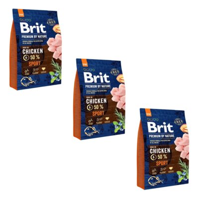 Karma dla psa BRIT Premium By Nature Sport Kurczak 3 x 3 kg