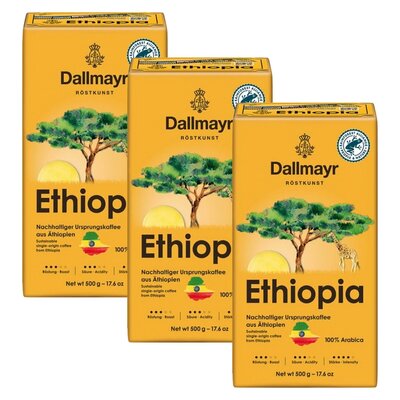 Kawa mielona DALLMAYR Ethiopia HVP 3 x 0.5 kg