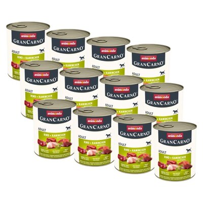 Karma dla psa ANIMONDA GranCarno Wołowina z królikiem i ziołami 12 x 800 g