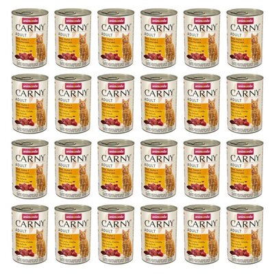 Karma dla kota ANIMONDA Carny Wołowina z kurczakiem i kaczymi sercami 24 x 400 g