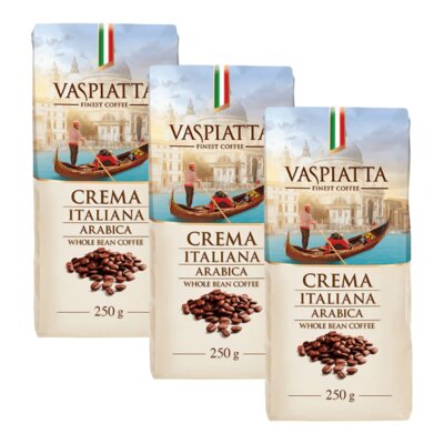 Kawa ziarnista VASPIATTA Crema Italiana 3 x 0.25 kg