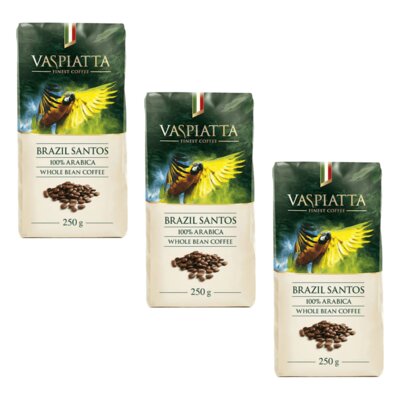 Kawa ziarnista VASPIATTA Brazil Santos Arabica 3 x 0.25 kg