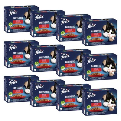 Karma dla kota FELIX Fantastic Wiejskie smaki (144 x 85 g)