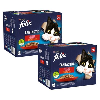 Karma dla kota FELIX Fantastic Wiejskie smaki (48 x 85 g)