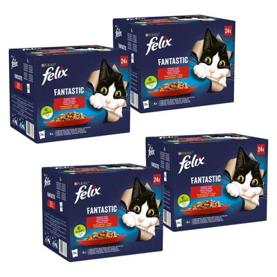 Karma dla kota FELIX Fantastic Wiejskie smaki (96 x 85 g)