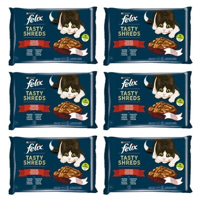 Karma dla kota FELIX Tasty Shreds Wołowina i Kurczak (24 x 80 gr)