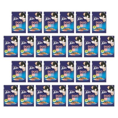 Karma dla kota FELIX Fantastic Duo Łosoś z sardynkami w galaretce 26 x 85 g