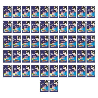 Karma dla kota FELIX Fantastic Duo Łosoś z sardynkami w galaretce 52 x 85 g